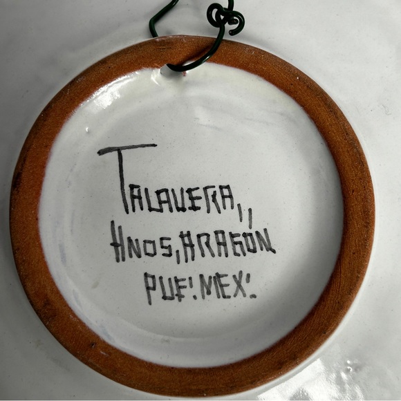 TALAVERA Multi Coloured Mexican Pottery Plate Wall Hanging Art Pue 5.5 inch - Picture 5 of 6